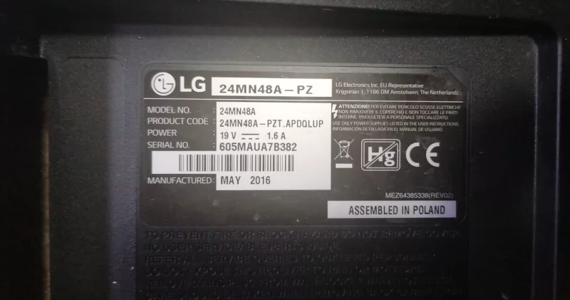 EAX65416405 (1.1), LG24MN48A-PZ MAİNBOARD ANAKART