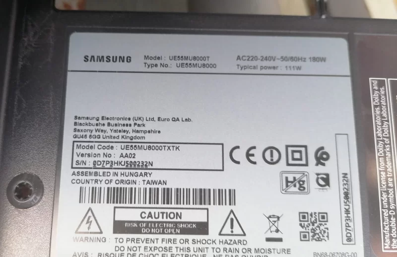 BN41-02570A, BN94-11960T, SAMSUNG UE55MU8000T MAİNBOARD ANAKART