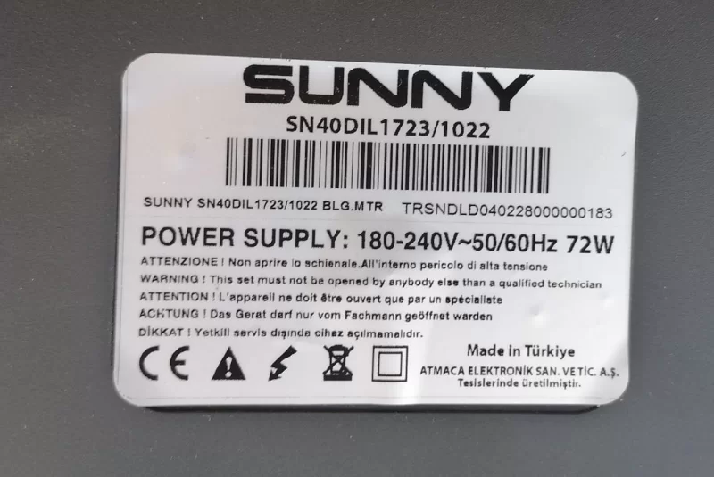 12SB023 V05, SUNNY SN40DIL1723/1022 KUMANDA GÖZÜ SENSÖR IR