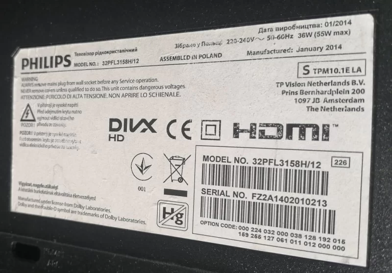 T315HW07, 31T14 C0J, PHİLİPS 32PFL3158H/12 T-CON BOARD