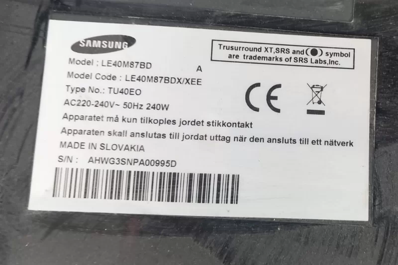 BN96-04771A, SAMSUNG LE40M87BD HOPARLÖR TAKIMI