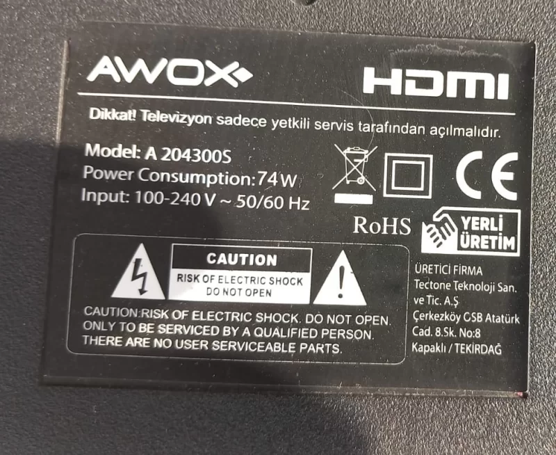 PT430CT02-4-C-1, AWOX A 204300S T-CON KARTI