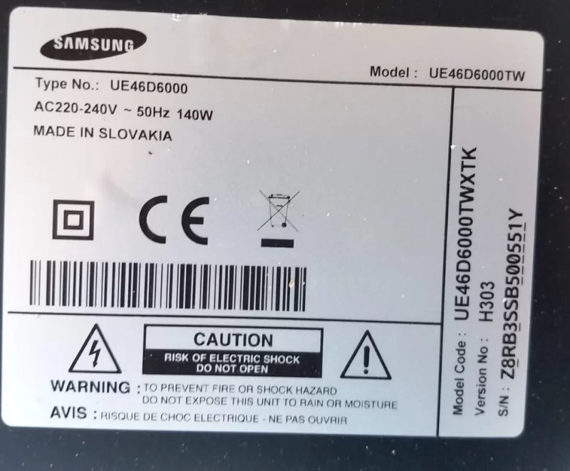 BN41-01604A, BN94-04973A SAMSUNG UE46D6000 MAİNBOARD ANAKART