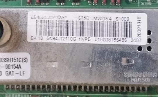 BN41-01165B, BN94-02710G, SAMSUNG LE40B530P7W MAİNBOARD ANAKART