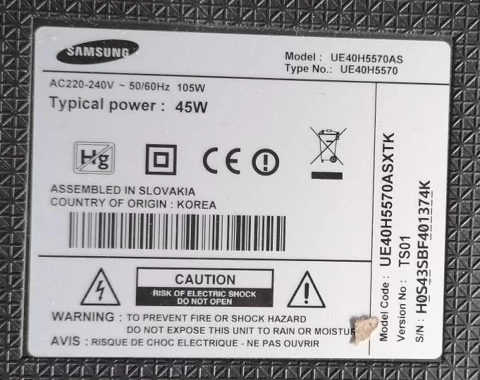 BN96-30335, SAMSUNG UE40H5570 HOPARLÖR TAKIMI