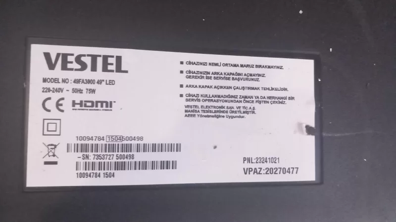 6870c-0481a,  Vestel  49fa3000  T-CON BOARD