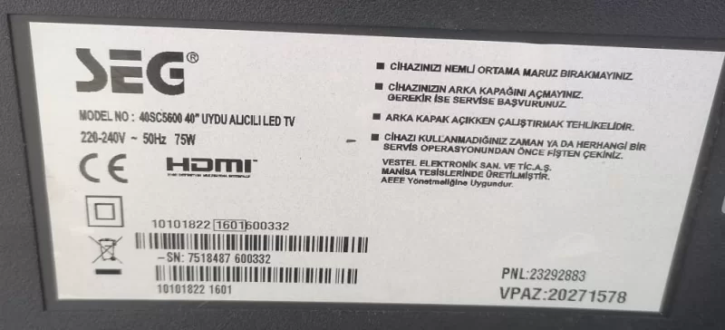 17IPS12, 23321125, 27518601, SEG 40SC5600 POWER BESLEME
