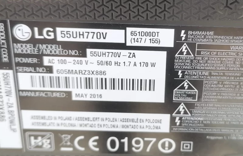 EAX66522705 (1.1), LG 55UH770V MAİNBOARD ANAKART