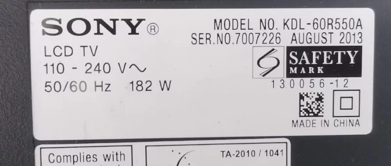CPWBX, RUNTK, 5348TP, SONY KDL-60R550A T-CON KARTI