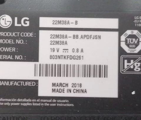 EAX65784804 (1.1), M47A/MP57A, LG 22M38 MAİNBOARD ANAKART