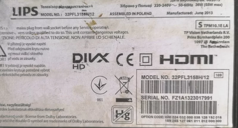 715G5827-P02-000-002S, PHİLİPS 32PFL3158H/12 POWER BESLEME