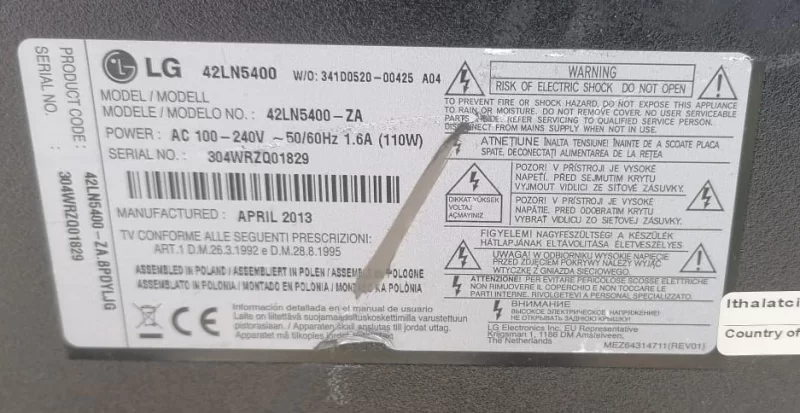 EAX64891403 (1.0), LG 42LN5400 MAİNBOARD ANAKART