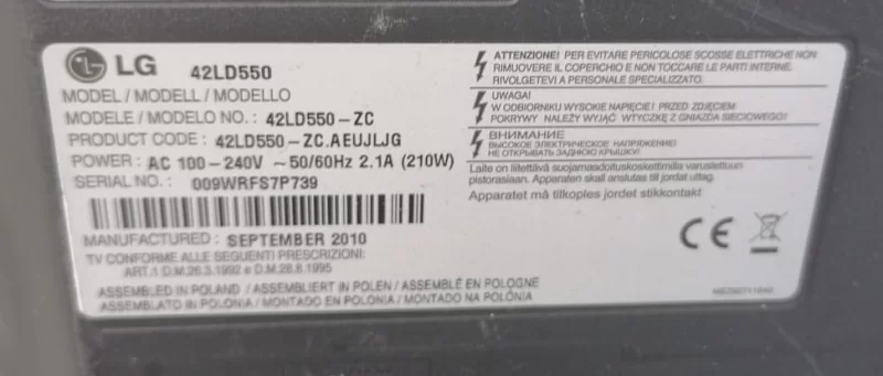 EAX63026601 (0), LG 42LD550-ZC MAİNBOARD ANAKART