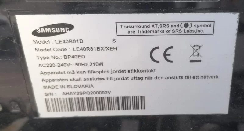 BN41-00839E, SAMSUNG LE40R81B MAİNBOARD ANAKART