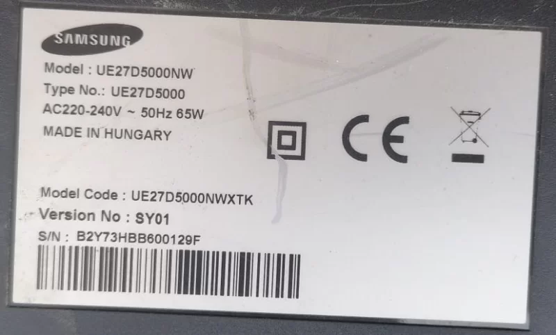 BN44-00450A, PD27A0_BDY, SAMSUNG UE27D5000 Power Board