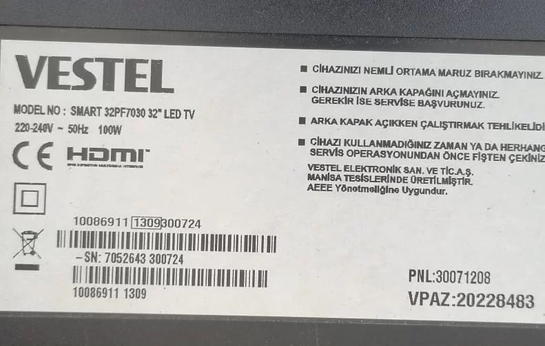 17MB90-2, 10086911, 23146683, VESTEL 32PF7030 MAİNBOARD ANAKART