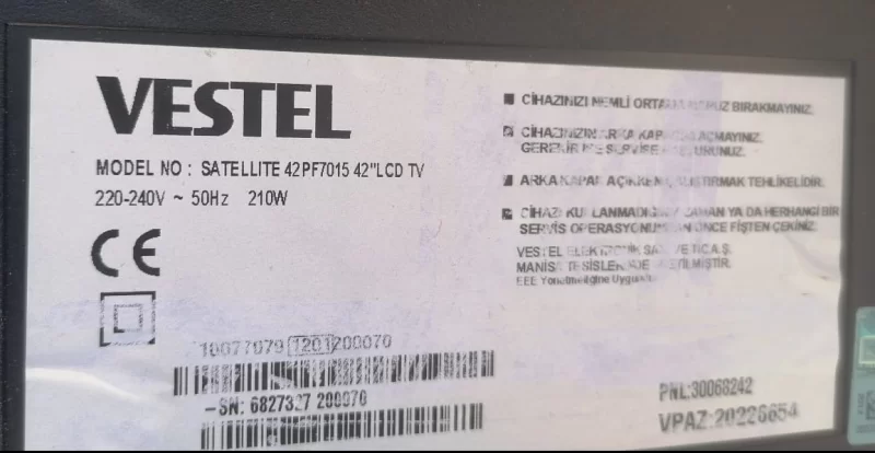 6870C-0310C, VESTEL 42PF7015 TCON KARTI