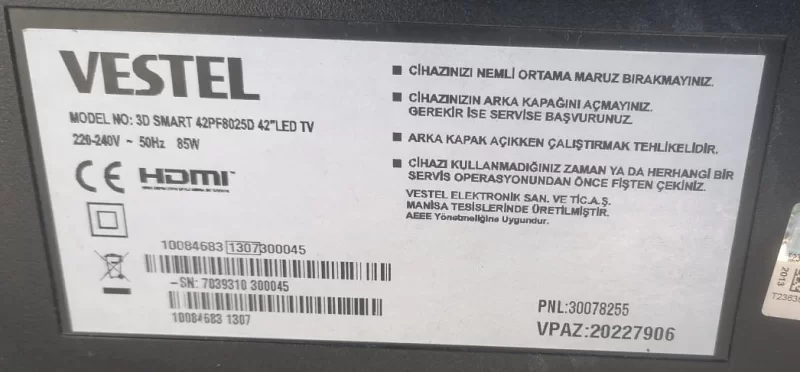 6917L-0134A, VESTEL 42PF8025D LED DRİVER