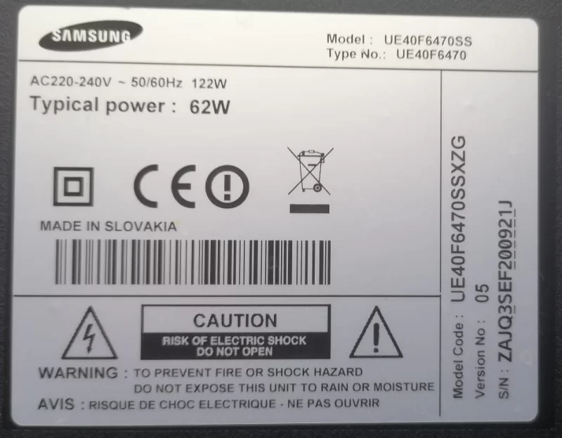 BN96-27044H, SAMSUNG UE40F6470 LVDS KABLOSU