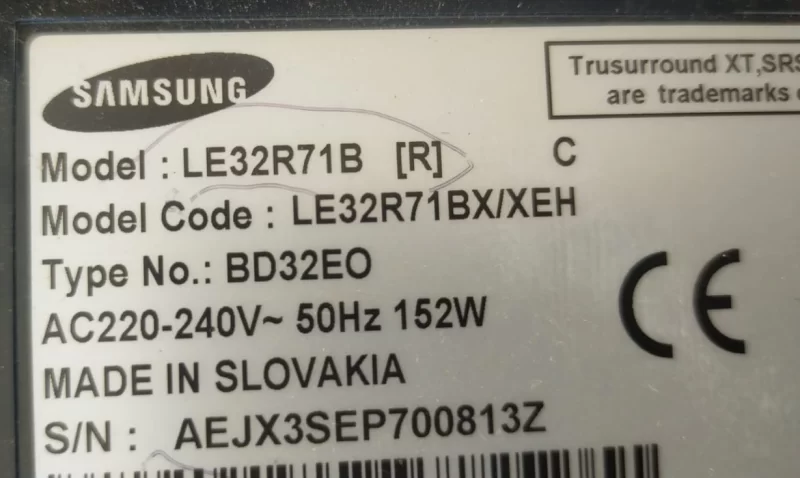 V315B1-C01, SAMSUNG LE32R71BX T-CON BOARD