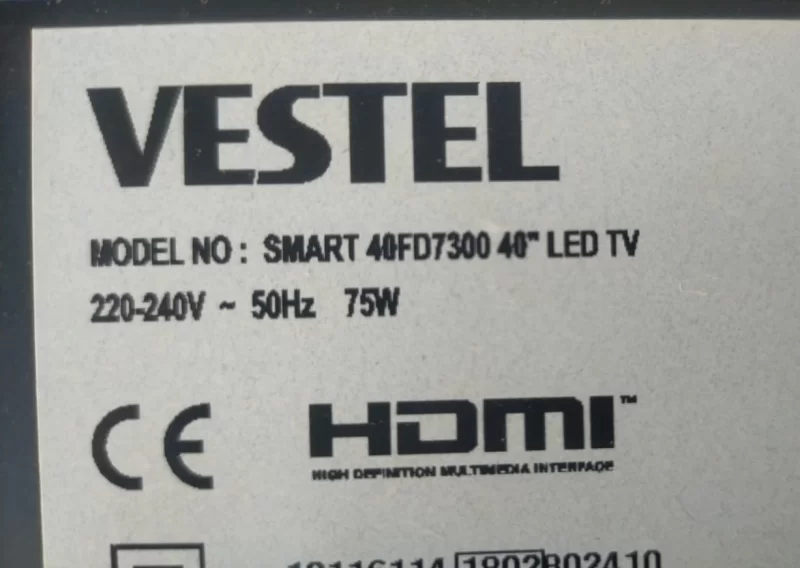 17MB110S, 10116114, 23481269, VESTEL 40FD7300 MAİNBOARD ANAKART