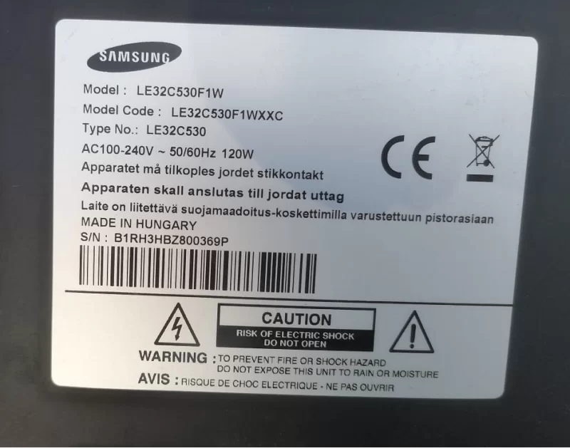S100FAPC2LV0.2, SAMSUNG LE32C530F1W T-CON BOARD
