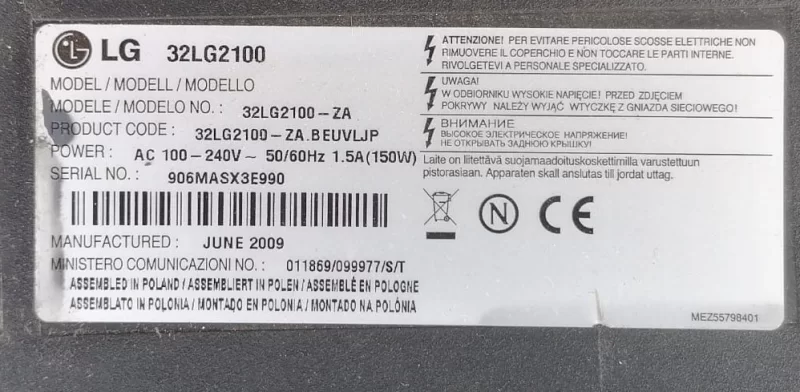 EAX60686902 (0), LG 32LG2100 MAİNBOARD ANAKART
