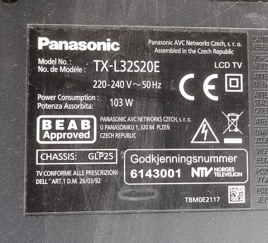 TNP8EA106, TNP8EA106 8 A, PANASONİC TX-L32S20E MAİNBOARD ANAKART