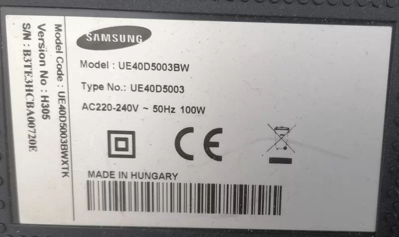 BN41-01702A, BN94-04940N, SAMSUNG UE40D5003 MAİNBOARD ANAKART