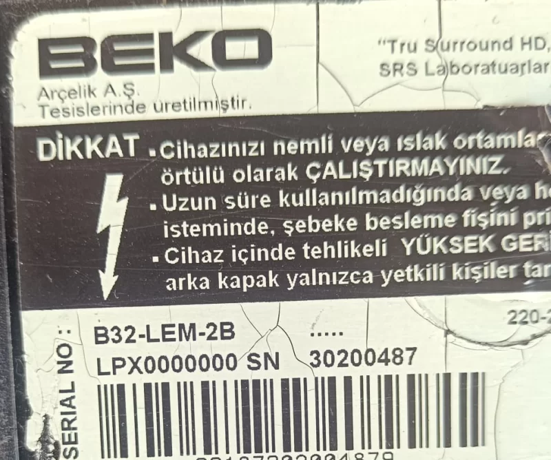6870C-0401B, BEKO B32-LEM-2B TCON KARTI