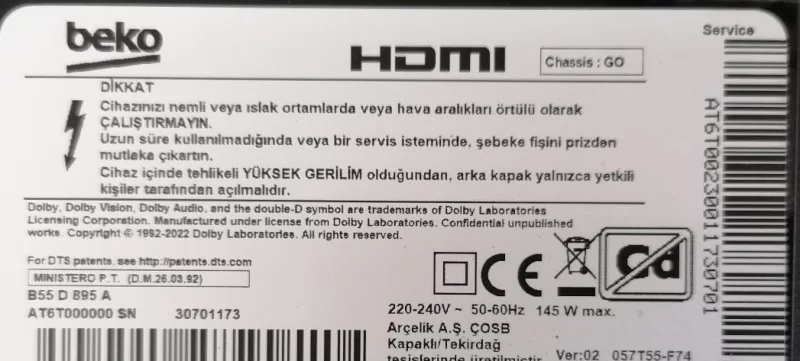 WQR920R, BEKO B55 D 895 A WİFİ MODÜL