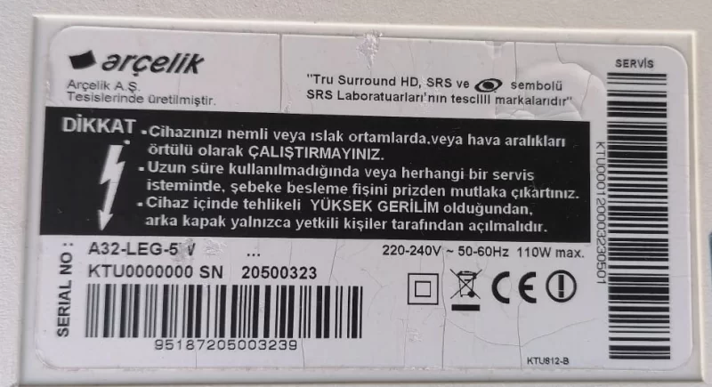 SSL320_3E2A, ARÇELİK A32-LEG-5W LED DRİVER