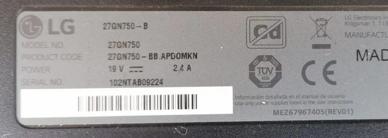 EAX69466702 (1.1), LG 27GN750-B MON.TÖR MAİNBOARD ANAKART