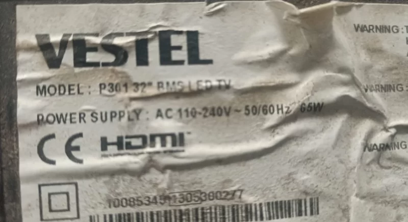17MB81-2, 10081063, 23065024, VESTEL P301 32' MAİNBOARD ANAKART