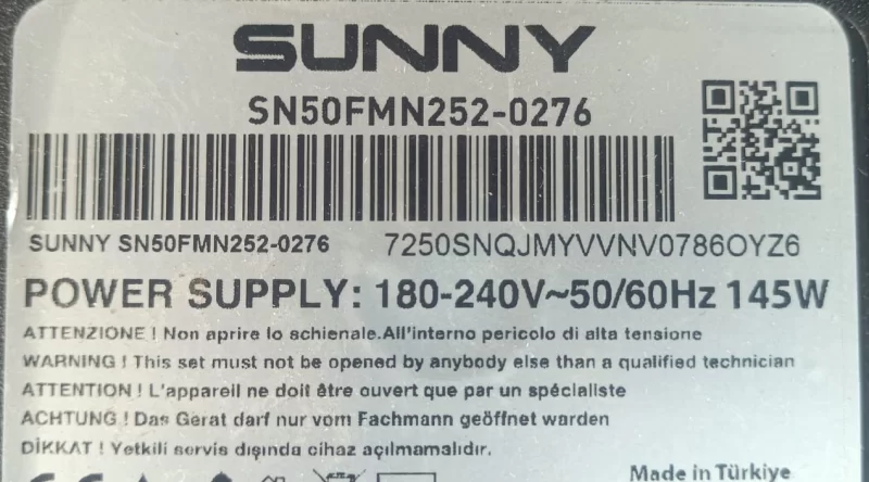 PT500GT04-1-C-1,  SUNNY SN50FMN252-0276 TCON KARTI