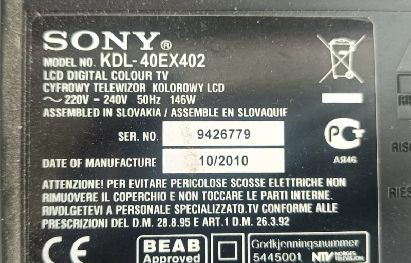 T315HW04 V0 CTRL BD, SONY KDL-40EX402 TCON KARTI