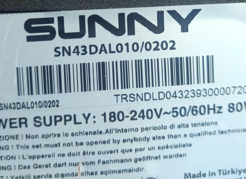 10IR101 V1,.01908091, SUNNY SN43DAL010/0202 KUMANDA GÖZÜ IR
