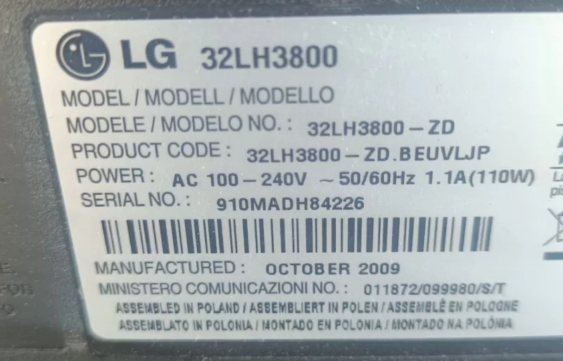 EAX60686904 (2), LG 32LH3800 MAİNBOARD ANAKART