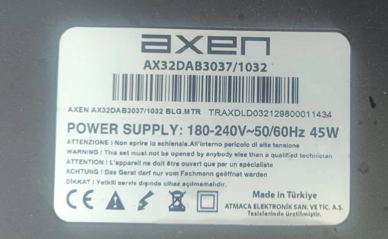 16AT030TTV1.0, AXEN AX32DAB3037/1022 MAİNBOARD ANAKART