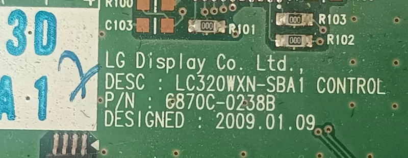 6870C-0238B, LC320WXN-SBA1, PHİLİPS 32PFL5404/12 TCON BOARD