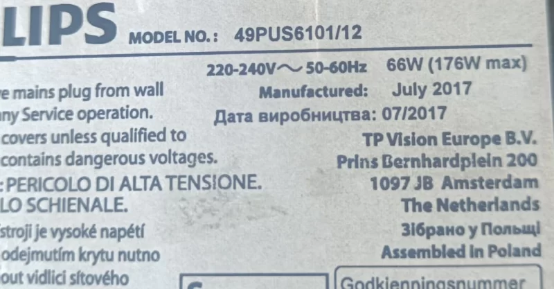715G8132-M01-B00-005T, PHİLİPS 49PUS6101/12 MAİNBOARD ANAKART