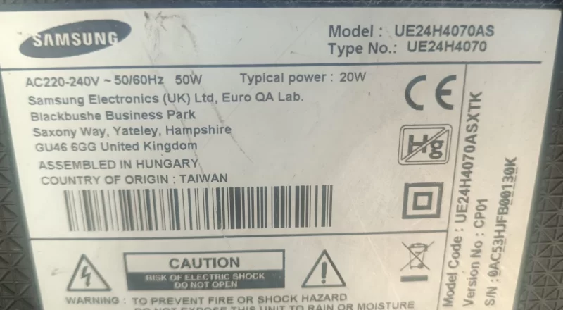 BN44-00746C, L23SODS, SAMSUNG UE24H4070S POWER BESLEME