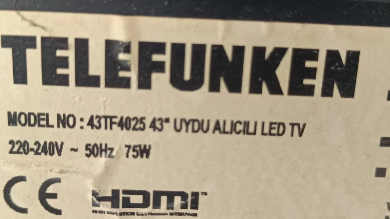 17IPS12, 23281584,2771665 TELEFUNKEN 43TF4025 POWER BESLEME
