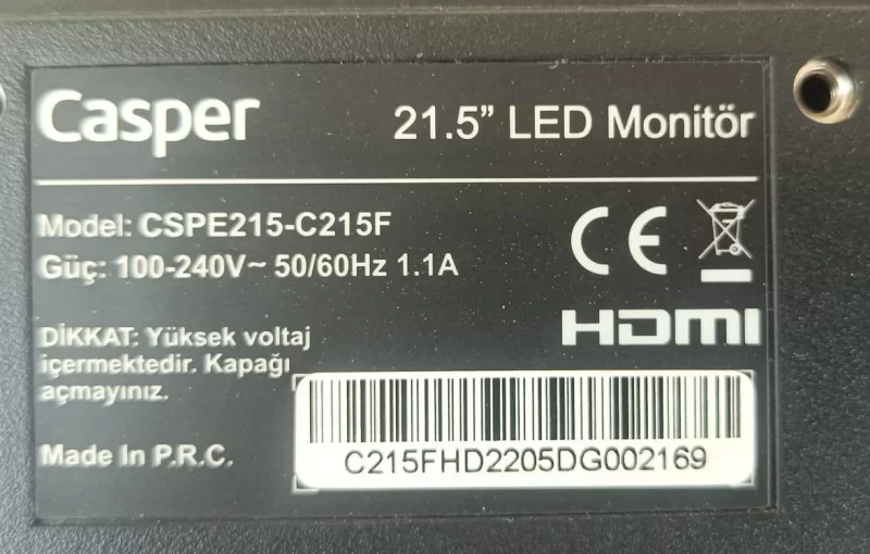JRY-W9KFHD-BV1, CASPER CSPE215-C215F MAİNBOARD ANAKART