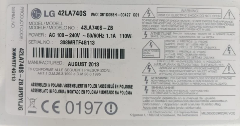 EAX64797003 (1.2), EBR76348701, LG 42LA740S MAİNBOARD ANAKART