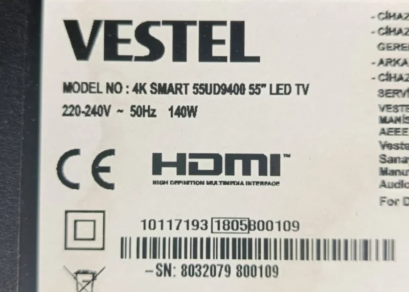 17IPS72, 28034758, 23393246, VESTEL 55UD9400 POWER BESLEME
