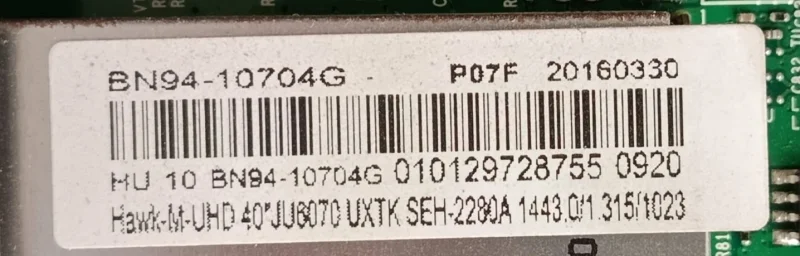 BN41-02443A, BN94-10704G, SAMSUNG UE40JU6070U MAİNBOARD ANAKART