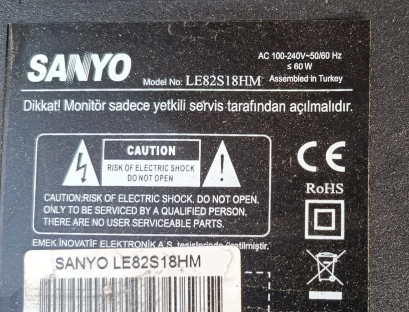 TP.VST59S.PB755, SANYO LE82S18HM MAİNBOARD ANAKART