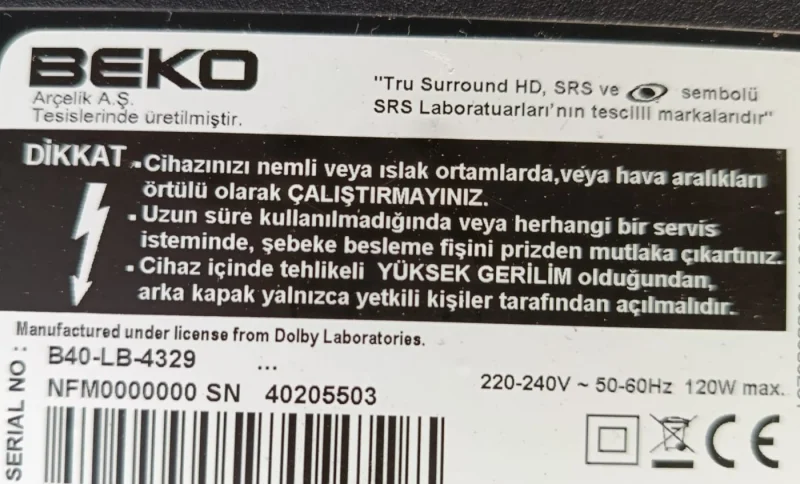 VVL192R, BEKO B40-LB-4329 KUMANDA GÖZÜ IP SENSÖR