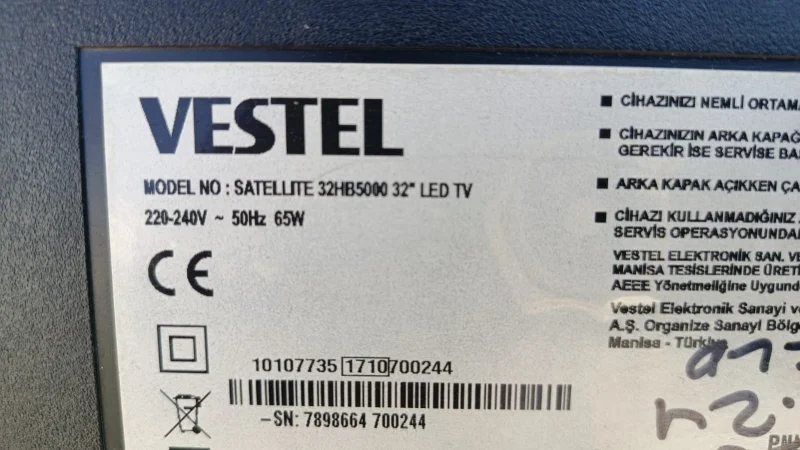 17IPS62, 27898766, 23367482, VESTEL  32HB5000 POWER BESLEME
